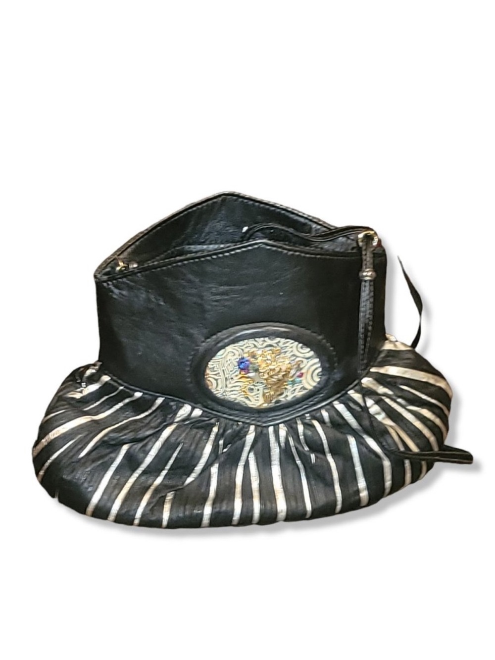 Rare Vintage Limár Designs California Art Deco Crystal Leather Crossbody Bag